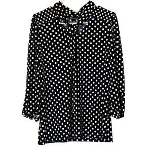 Women Black | Cream Polka Dot Blouse Size: L